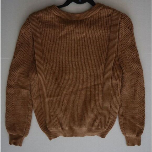 MK Metric Knits 32209B Women’s Sz L Camel Brown Ribbed Knit L/S Sweater - Picture 5 of 5